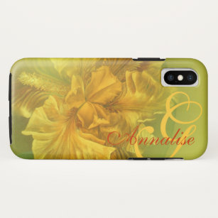 Flag iris floral flower yellow hand art Case-Mate iPhone case
