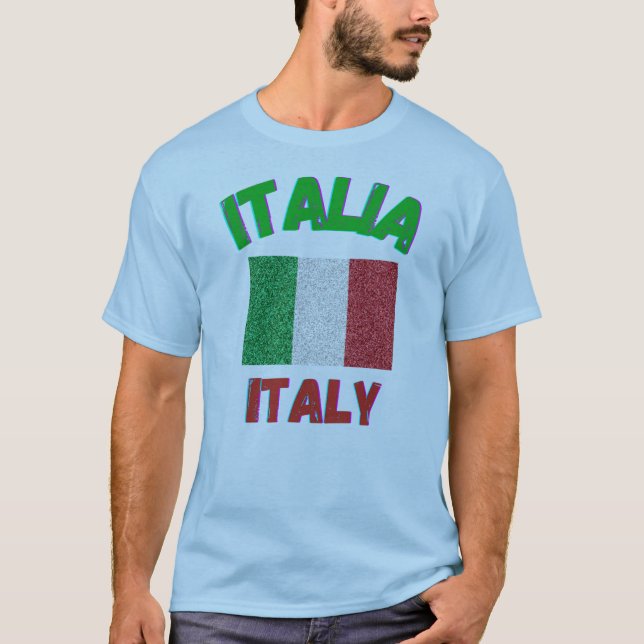 Flag Italy Italia Original sports Fan Club  T-Shirt (Front)