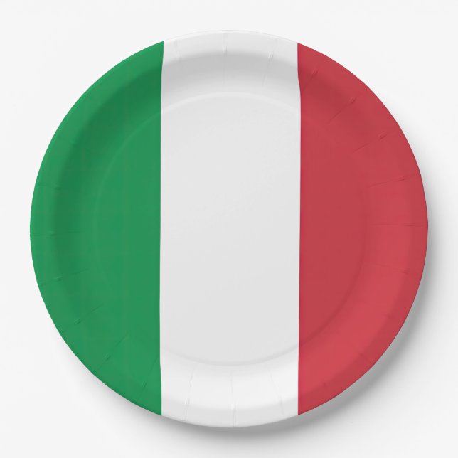 Flag Italy Tricolor Paper Plate (Front)