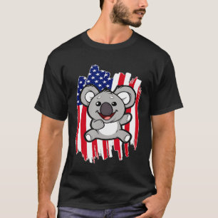 Flag Koala 4th Of July Patriotic Koala T-Shirt