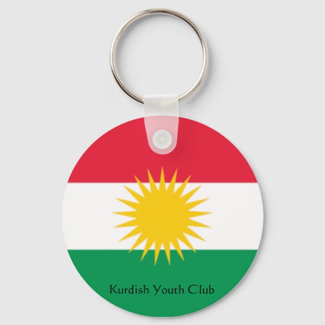 flag-kurdistan, Kurdish Youth Club Key Ring (Front)