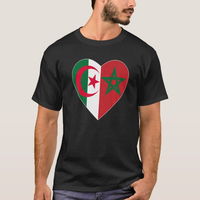 Flag Love Morocco Algeria I Love Morocco Algeria S T-Shirt (Front)