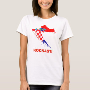 Flag Map of Coratia Kockasti T-Shirt