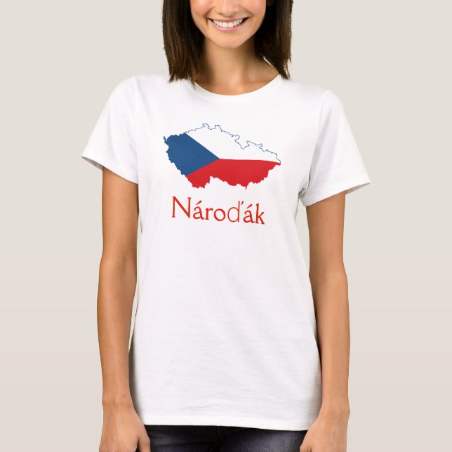 Flag Map of Czech Republic Nároďák T-Shirt (Front)
