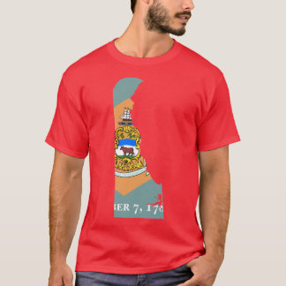 Flag Map of Delaware T-Shirt