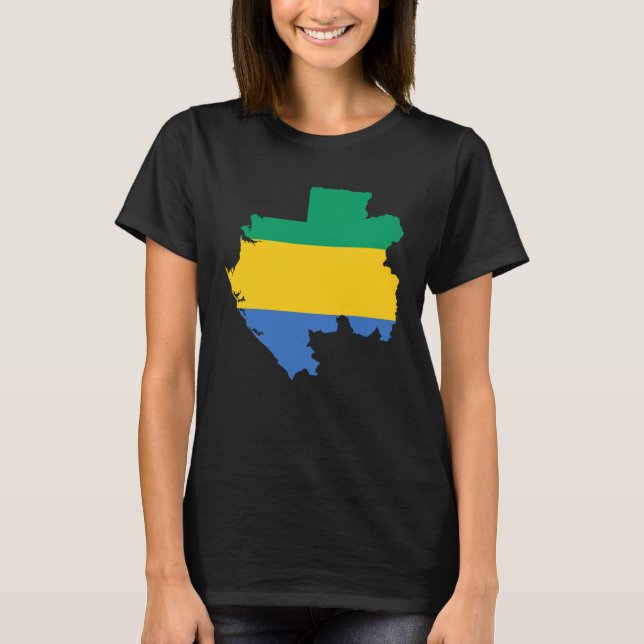 Flag Map of Gabon T-Shirt (Front)
