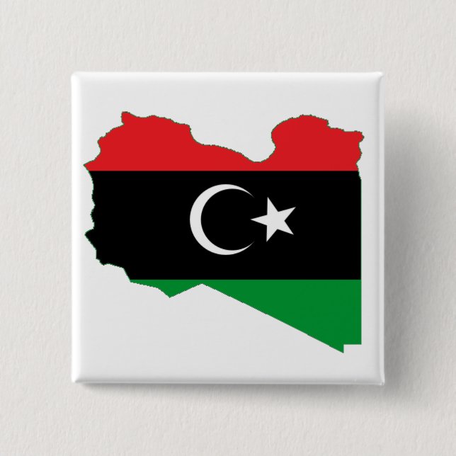 Flag-map of Kingdom of Libya 15 Cm Square Badge (Front)