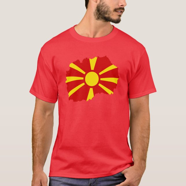 Flag Map of Macedonia T-Shirt (Front)
