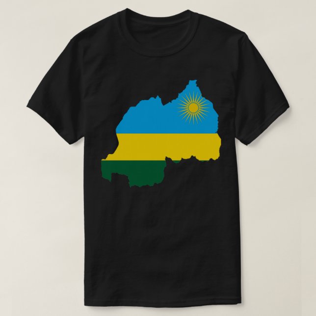 Flag Map of Rwanda T-Shirt (Design Front)