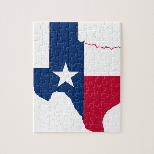 Flag Map Of Texas Jigsaw Puzzle (Vertical)