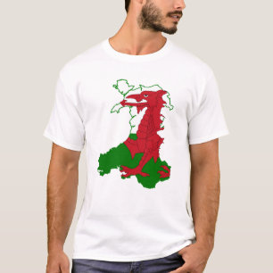 Flag Map of Wales T-Shirt 