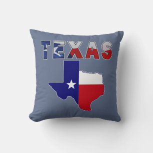 Flag Map With Texas Cushion