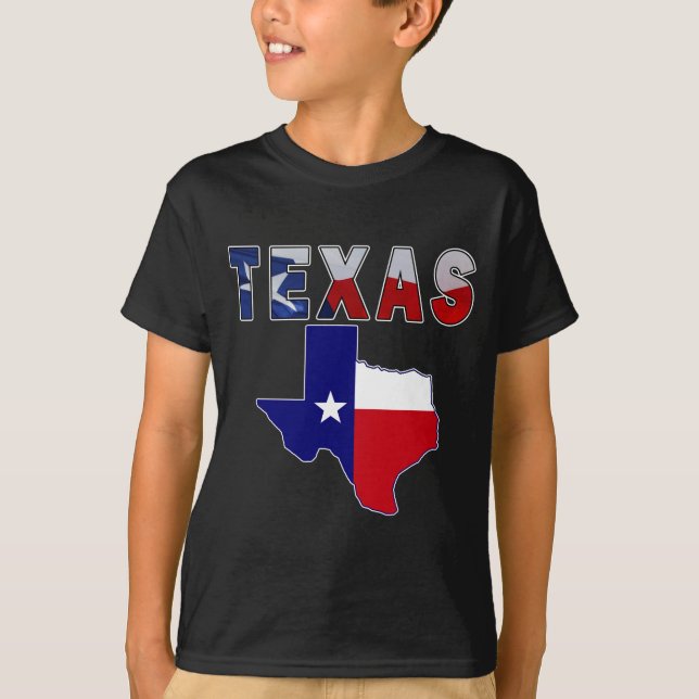 Flag Map With Texas T-Shirt (Front)