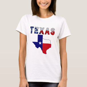Flag Map With Texas T-Shirt