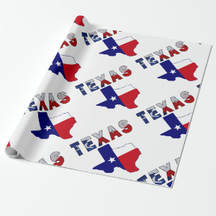 Flag Map With Texas Wrapping Paper
