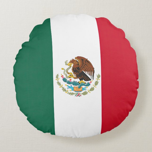 Flag Mexico Tricolor Round Cushion (Front)