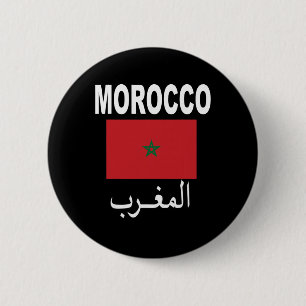 Flag Morocco Moroccan Flags Gift Soccer Jersey Tee 6 Cm Round Badge