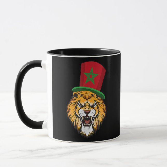 Flag Morocco Moroccan Supporter Soccer For Men Mug (Left)