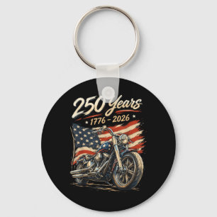 Flag Motorcycle Biker 250 Years Aamerican Key Ring
