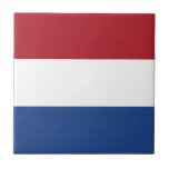 Flag Netherlands Tricolor Ceramic Tile<br><div class="desc">Flag of the Netherlands: "I will maintain". It consists of three horizontal stripes: red,  white and blue.</div>