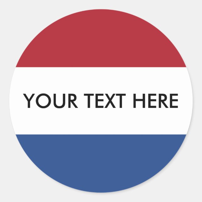 Flag Netherlands Tricolor Classic Round Sticker (Front)