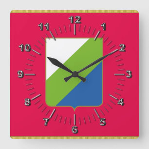 Flag of Abruzzo (Italy) Square Wall Clock
