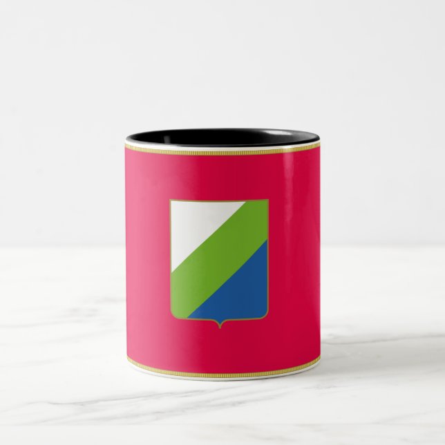 Flag of Abruzzo (Italy) Two-Tone Coffee Mug (Center)