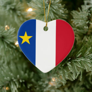 Flag of Acadia Ceramic Ornament