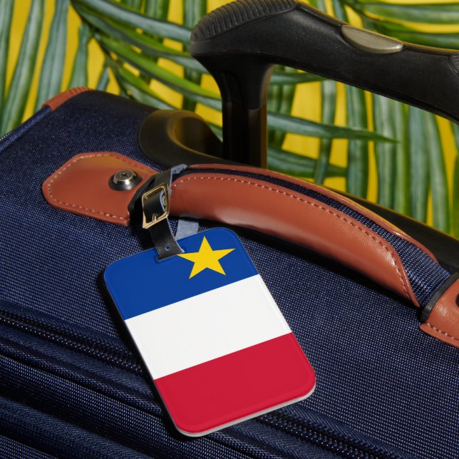 Flag of Acadia Luggage Tag (Front Insitu 1)