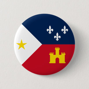 Flag of Acadiana, Louisiana 6 Cm Round Badge