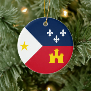 Flag of Acadiana, Louisiana Ceramic Ornament