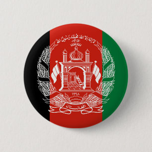 Flag of Afghanistan - 2013 adoption 6 Cm Round Badge
