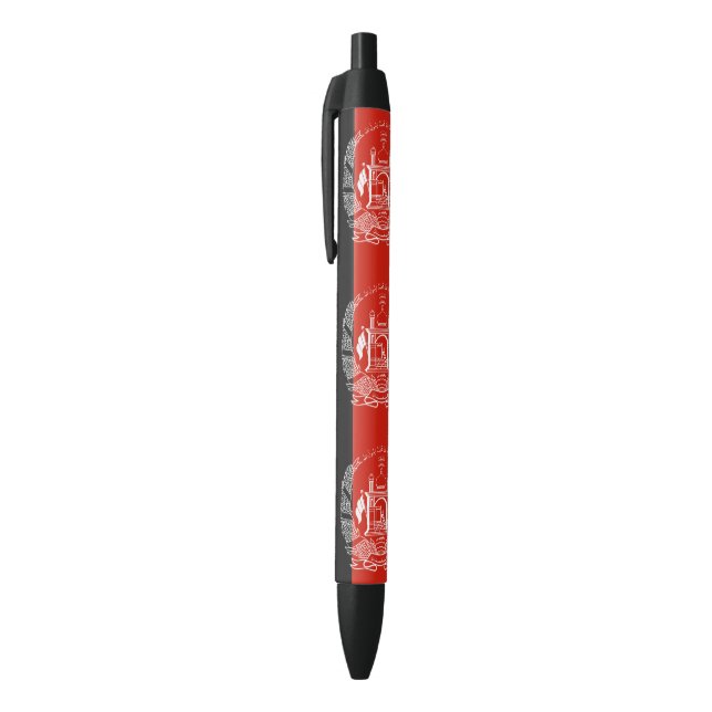 Flag of Afghanistan Black Ink Pen (Top (Vertical))