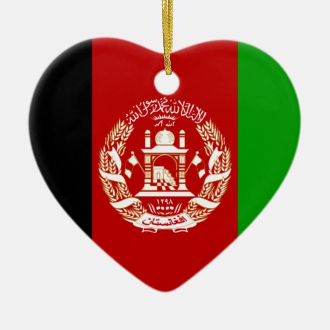Flag of Afghanistan Ceramic Tree Decoration (Front)