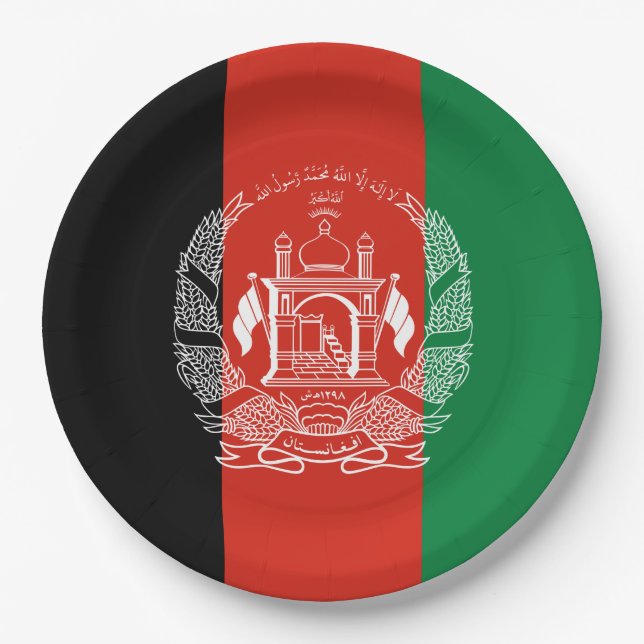 Flag of Afghanistan Paper Plate (Front)