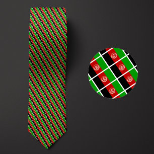 Flag of Afghanistan Pattern Tie