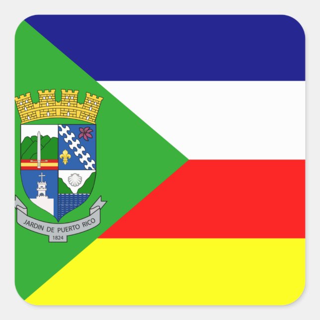 Flag of Aibonito, Puerto Rico Square Sticker (Front)