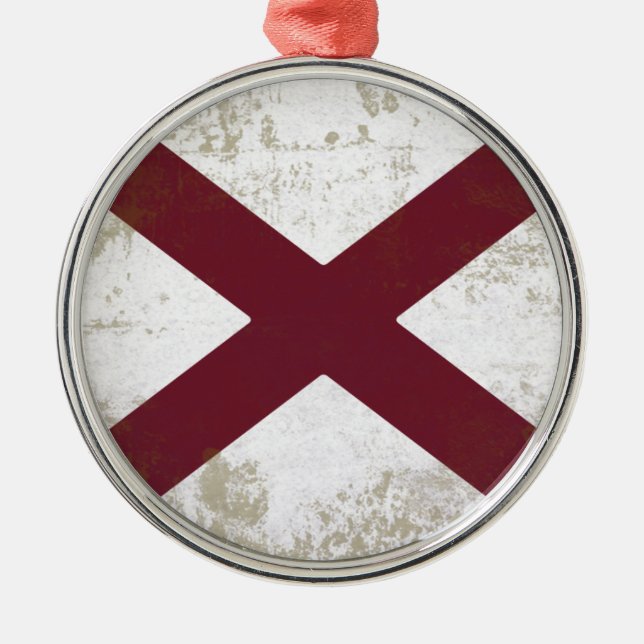 FLAG OF ALABAMA METAL TREE DECORATION (Front)