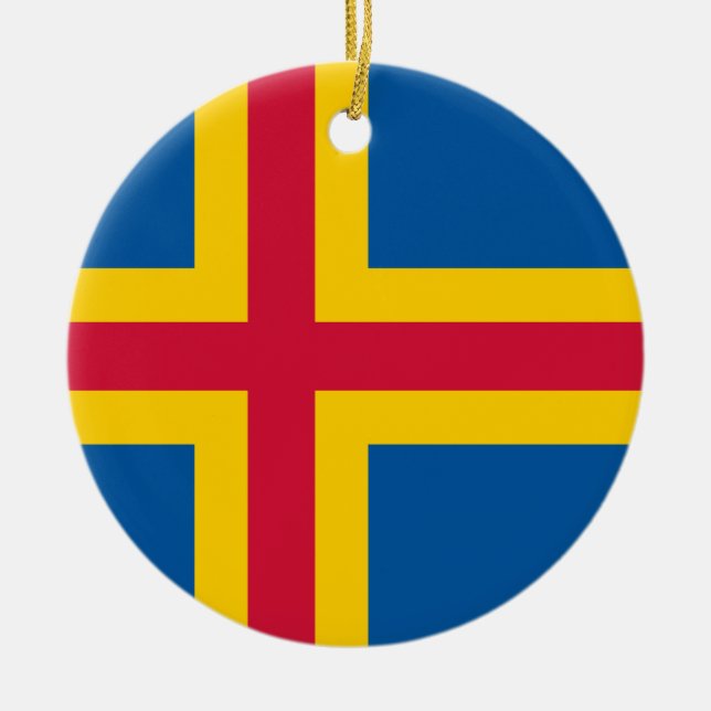 Flag of Åland Ceramic Ornament (Front)