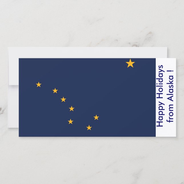 Flag of Alaska, Happy Holidays from U.S.A. Holiday Card (Front)