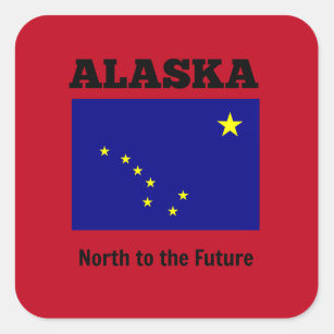 Flag of Alaska with Motto Square Sticker