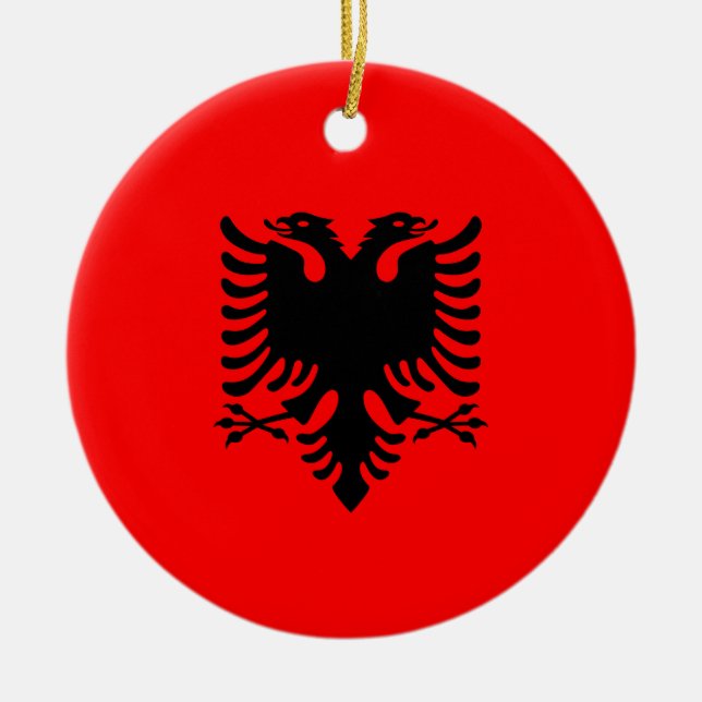 Flag of Albania Ceramic Ornament (Front)