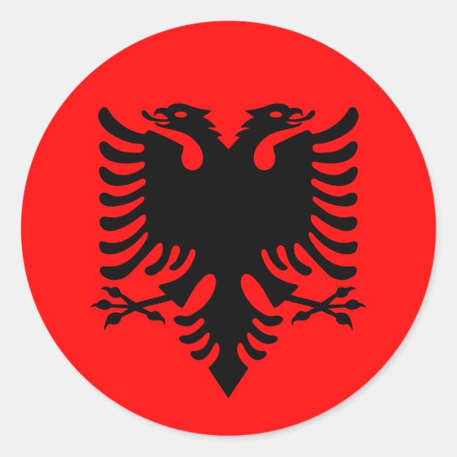 Flag of Albania Classic Round Sticker (Front)