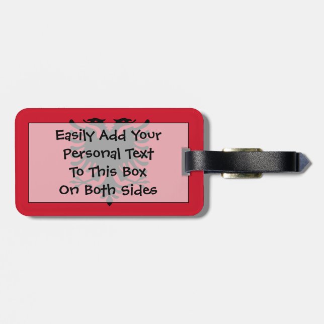 Flag of Albania Easy ID Luggage Tag (Back Horizontal)