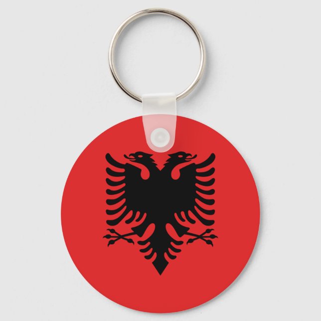 Flag of Albania - Flamuri i Shqipërisë Key Ring (Front)