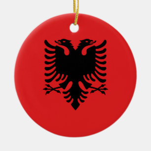 Flag of Albania - Flamuri Kombëtar - Albanian Flag Ceramic Ornament