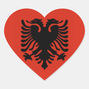 Flag of Albania Heart Sticker