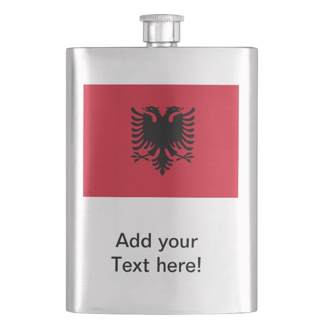 Flag of Albania Hip Flask (Front)