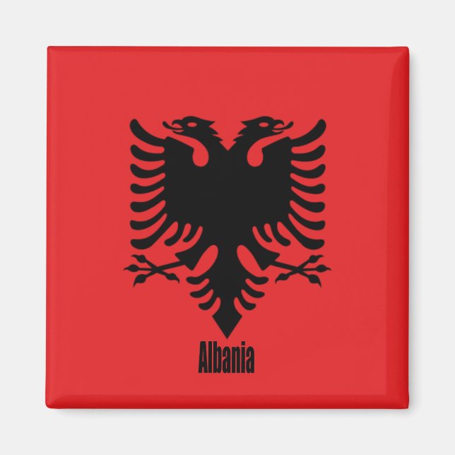 Flag of Albania, labelled, Magnet (Front)