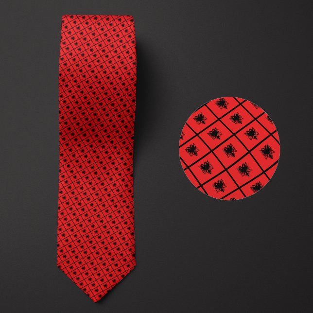 Flag of Albania Pattern Tie (Creator Uploaded)
